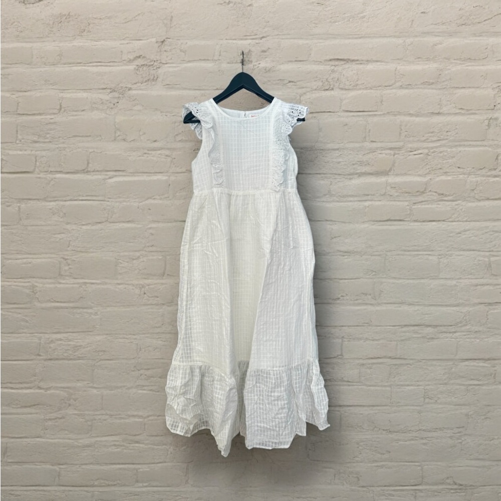 NWT Cat & Jack White Tiered Ruffled Sundress, Size XXL (18) 100% Cotton